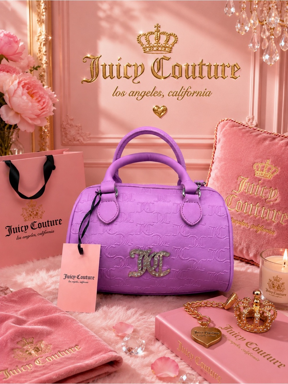 Juicy couture all about that bling satchel purse